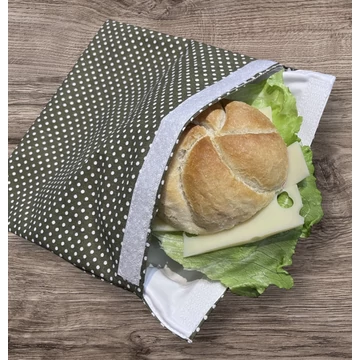 Nasi tároló zöld-pöttyös